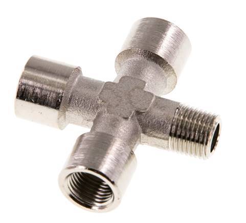 Cross Fitting R1/8'' Male - G1/8'' Female Nickel plated Brass 16 bar (224.8 psi) [2 Pieces]
