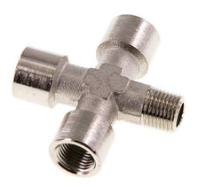 Cross Fitting R1/8'' Male - G1/8'' Female Nickel plated Brass 16 bar (224.8 psi) [2 Pieces]