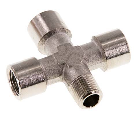 Cross Fitting R1/8'' Male - G1/8'' Female Nickel plated Brass 16 bar (224.8 psi) [2 Pieces]