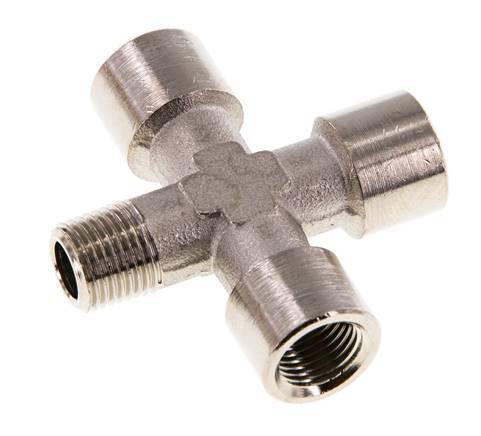 Cross Fitting R1/8'' Male - G1/8'' Female Nickel plated Brass 16 bar (224.8 psi) [2 Pieces]