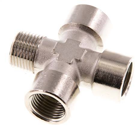 Cross Fitting R1/2'' Male - G1/2'' Female Nickel plated Brass 16 bar (224.8 psi)