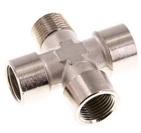 Cross Fitting R1/2'' Male - G1/2'' Female Nickel plated Brass 16 bar (224.8 psi)
