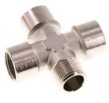 Cross Fitting R1/2'' Male - G1/2'' Female Nickel plated Brass 16 bar (224.8 psi)