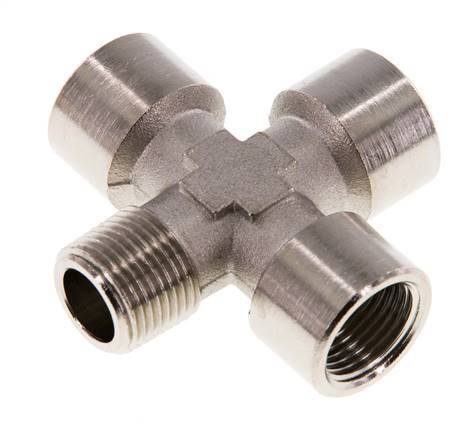 Cross Fitting R3/8'' Male - G3/8'' Female Nickel plated Brass 16 bar (224.8 psi)