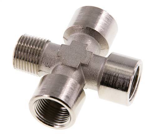 Cross Fitting R3/8'' Male - G3/8'' Female Nickel plated Brass 16 bar (224.8 psi)
