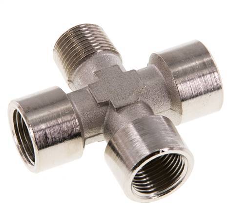 Cross Fitting R3/8'' Male - G3/8'' Female Nickel plated Brass 16 bar (224.8 psi)