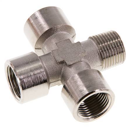 Cross Fitting R3/8'' Male - G3/8'' Female Nickel plated Brass 16 bar (224.8 psi)