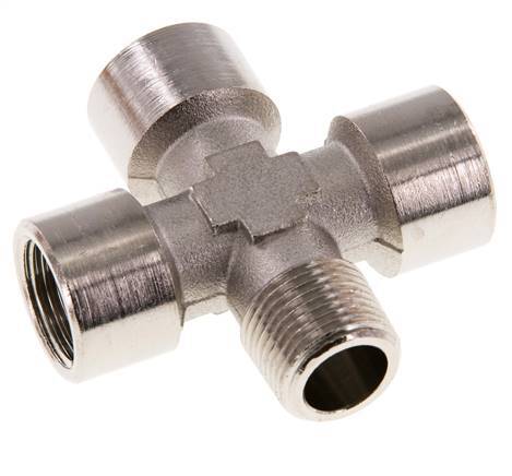 Cross Fitting R3/8'' Male - G3/8'' Female Nickel plated Brass 16 bar (224.8 psi)
