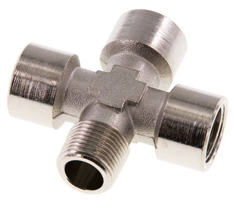 Cross Fitting R3/8'' Male - G3/8'' Female Nickel plated Brass 16 bar (224.8 psi)
