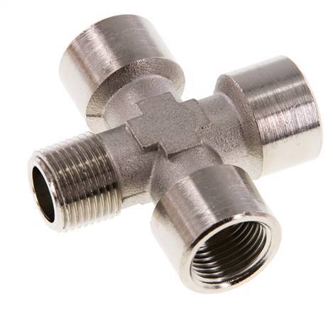 Cross Fitting R3/8'' Male - G3/8'' Female Nickel plated Brass 16 bar (224.8 psi)