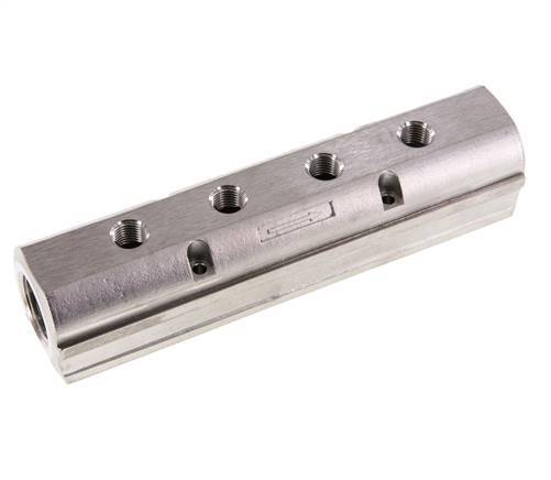 Distributor Bar 2xG3/4'' - 4xG1/4'' Stainless Steel One-sided PN 15