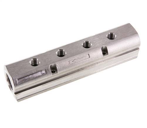 Distributor Bar 2xG3/4'' - 4xG1/4'' Stainless Steel One-sided PN 15