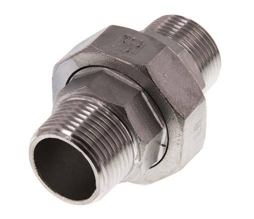 Racor recto de unión R1'' Acero inoxidable Junta plana PTFE 16bar (224.8psi)