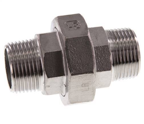 Racor recto de unión R1'' Acero inoxidable Junta plana PTFE 16bar (224.8psi)