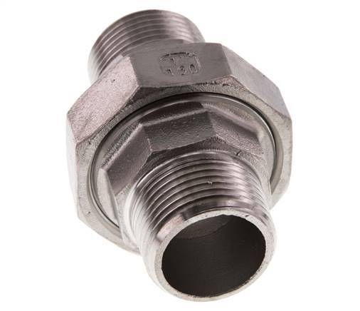 Racor recto de unión R1'' Acero inoxidable Junta plana PTFE 16bar (224.8psi)