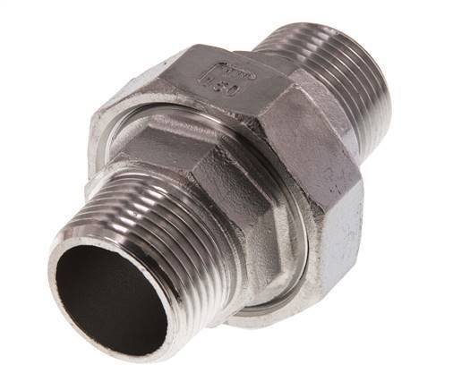 Racor recto de unión R1'' Acero inoxidable Junta plana PTFE 16bar (224.8psi)