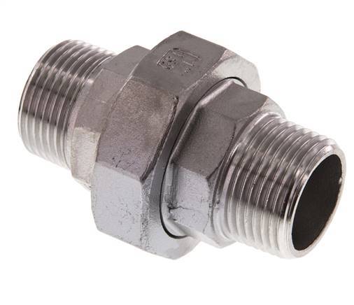 Racor recto de unión R1'' Acero inoxidable Junta plana PTFE 16bar (224.8psi)