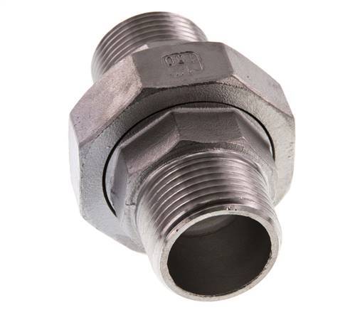 Racor recto de unión R1'' Acero inoxidable Junta plana PTFE 16bar (224.8psi)