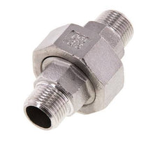 Racor recto de unión R3/8'' Acero inoxidable Junta plana PTFE 16bar (224.8psi)