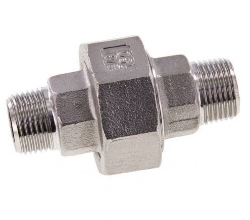 Racor recto de unión R3/8'' Acero inoxidable Junta plana PTFE 16bar (224.8psi)