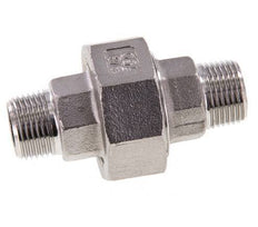 Racor recto de unión R3/8'' Acero inoxidable Junta plana PTFE 16bar (224.8psi)