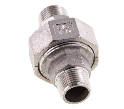 Racor recto de unión R3/8'' Acero inoxidable Junta plana PTFE 16bar (224.8psi)