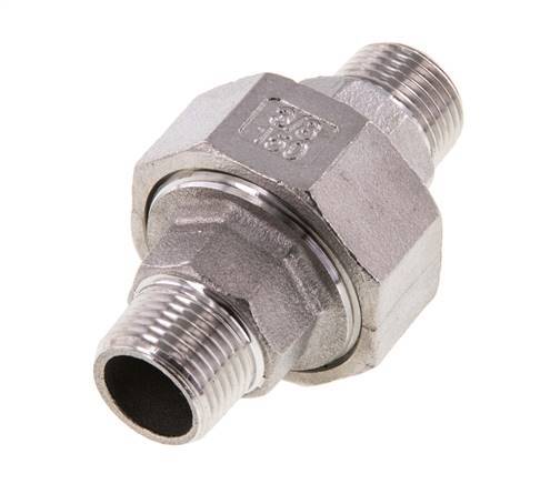 Racor recto de unión R3/8'' Acero inoxidable Junta plana PTFE 16bar (224.8psi)