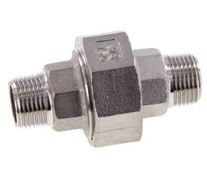 Racor recto de unión R3/8'' Acero inoxidable Junta plana PTFE 16bar (224.8psi)