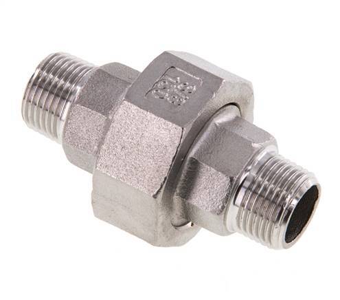 Racor recto de unión R3/8'' Acero inoxidable Junta plana PTFE 16bar (224.8psi)
