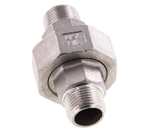 Racor recto de unión R3/8'' Acero inoxidable Junta plana PTFE 16bar (224.8psi)