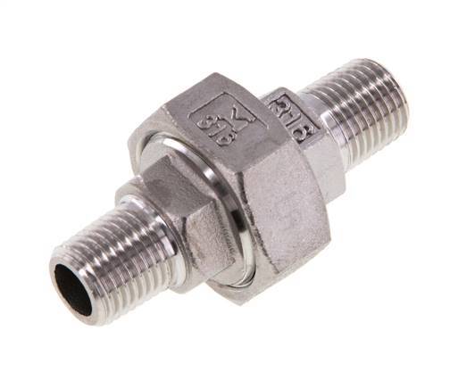 Racor recto de unión R1/4'' Acero inoxidable Junta plana PTFE 16bar (224.8psi)