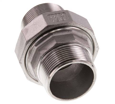 Racor recto de unión R1 1/2'' Acero inoxidable Junta plana PTFE 16bar (224.8psi)