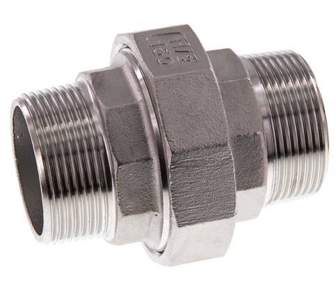 Racor recto de unión R1 1/2'' Acero inoxidable Junta plana PTFE 16bar (224.8psi)