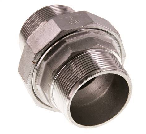 Unión Conector recto R2'' Acero inoxidable Junta plana PTFE 16bar (224.8psi)
