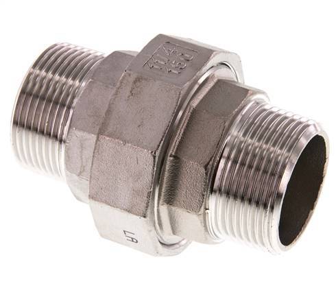 Racor recto de unión R1 1/4'' Acero inoxidable Junta plana PTFE 16bar (224.8psi)