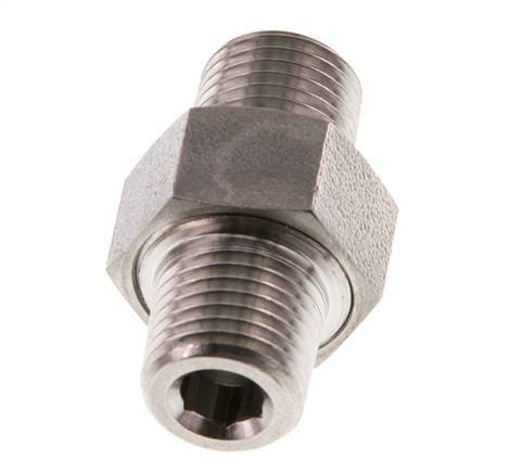 Espiga doble R1/4'' Separable Junta cónica de acero inoxidable 40bar (562.0psi)