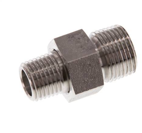 Espiga doble R1/4'' x R3/8'' Separable Junta cónica de acero inoxidable 40bar (562.0psi)