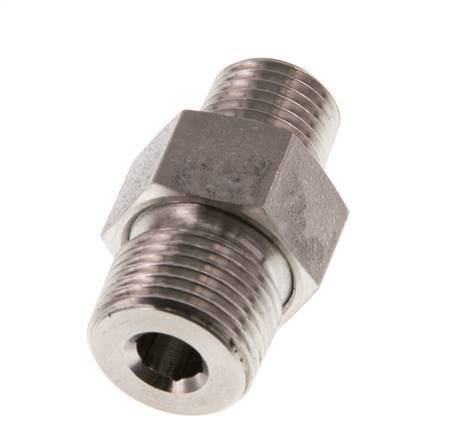 Espiga doble R1/4'' x R3/8'' Separable Junta cónica de acero inoxidable 40bar (562.0psi)