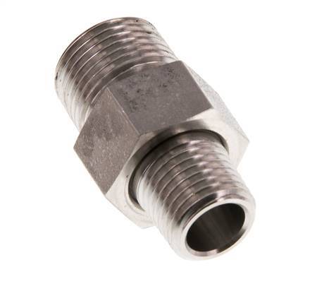 Espiga doble R1/4'' x R3/8'' Separable Junta cónica de acero inoxidable 40bar (562.0psi)