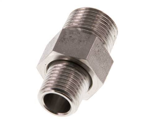 Espiga doble R1/4'' x R3/8'' Separable Junta cónica de acero inoxidable 40bar (562.0psi)