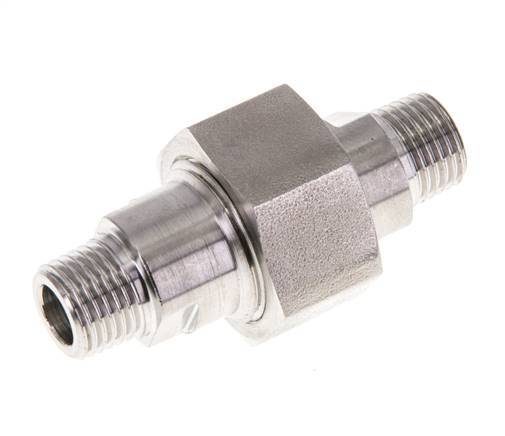 Espiga doble R1/4'' Separable Acero inoxidable Junta plana PTFE 40bar (562.0psi)