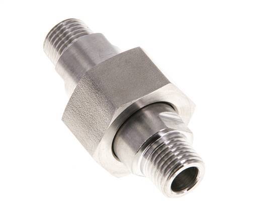 Espiga doble R1/4'' Separable Acero inoxidable Junta plana PTFE 40bar (562.0psi)