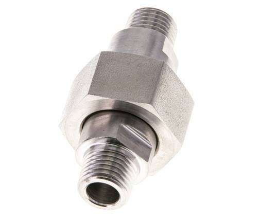 Espiga doble R1/4'' Separable Acero inoxidable Junta plana PTFE 40bar (562.0psi)