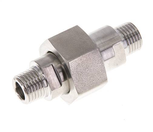 Espiga doble R1/4'' Separable Acero inoxidable Junta plana PTFE 40bar (562.0psi)