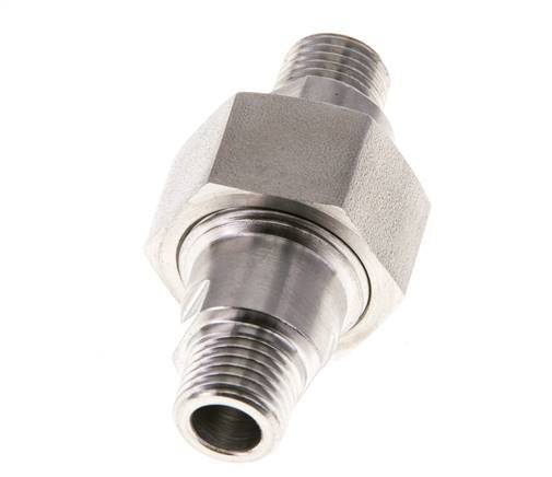 Espiga doble R1/4'' Separable Acero inoxidable Junta plana PTFE 40bar (562.0psi)