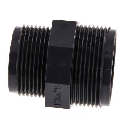Reducing Double Nipple G1 1/4'' x G1 1/2'' PVC-U 16bar (224.8psi) EN 1452-3 [2 Pieces]