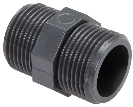 Reducing Double Nipple G1 1/4'' x G1 1/2'' PVC-U 16bar (224.8psi) EN 1452-3 [2 Pieces]