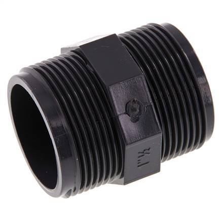 Reducing Double Nipple G1 1/2'' PVC-U 16bar (224.8psi) EN 1452-3 [2 Pieces]