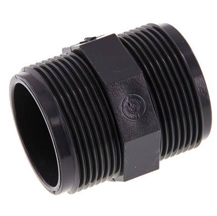 Reducing Double Nipple G1 1/2'' PVC-U 16bar (224.8psi) EN 1452-3 [2 Pieces]