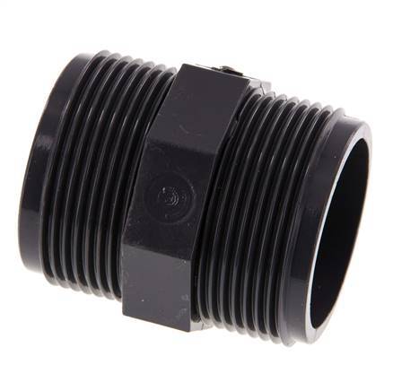 Reducing Double Nipple G1 1/2'' PVC-U 16bar (224.8psi) EN 1452-3 [2 Pieces]